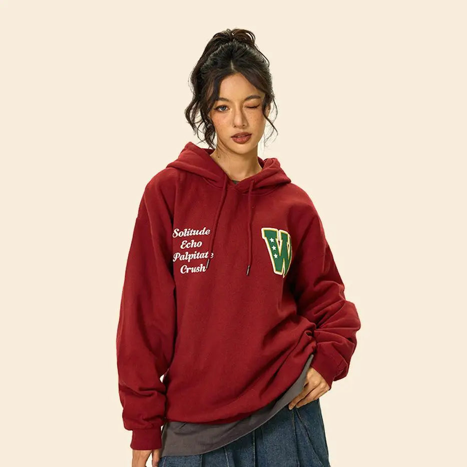 Oversized Y2K Sports Hoodie for Comfy Grunge Aesthetic and Casual Street Style