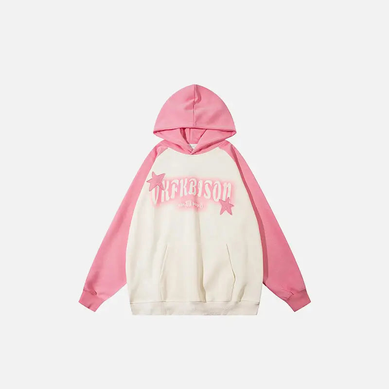 Oversized Y2K Star Hoodie - Trendy Grunge Aesthetic for Cozy, Stylish Outfits