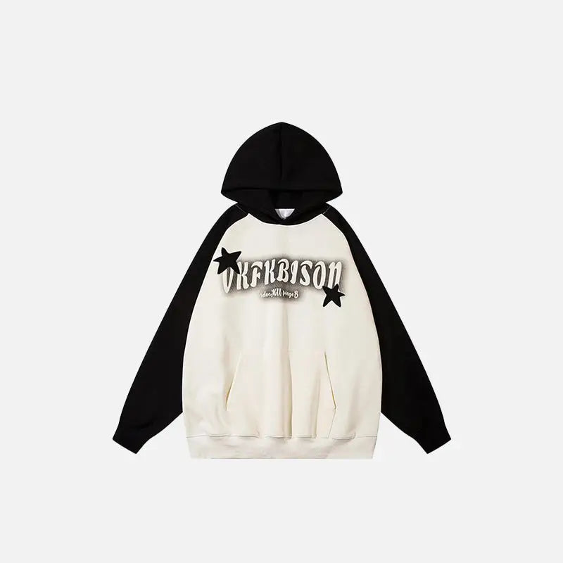 Oversized Y2K Star Hoodie - Trendy Grunge Aesthetic for Cozy, Stylish Outfits