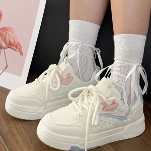 Pastel Aesthetic Sneakers for Women - Y2K Style Cute Footwear for Trendy Outfits