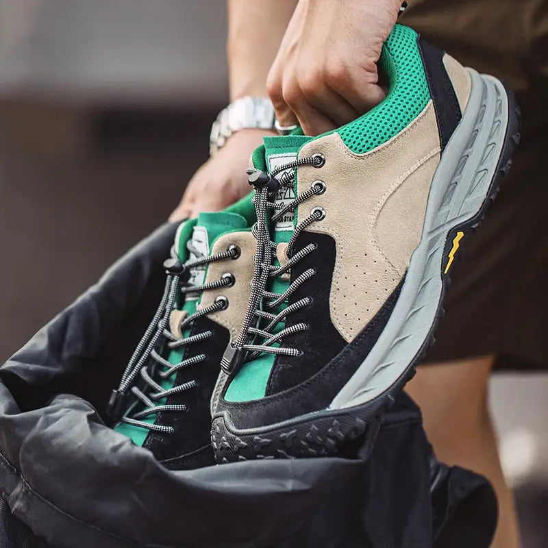 Patchwork Lace-up Y2K Sneakers in Brown and Green for Trendy Aesthetic Outfits