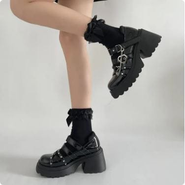 Punk Platform Y2K Sandals for Edgy Aesthetic Outfits and Grunge Style Looks