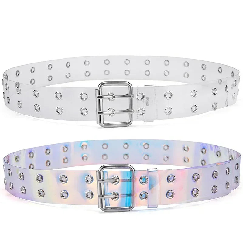 Punk Y2K Aesthetic Transparent Belt for Grunge and Coquette Outfits