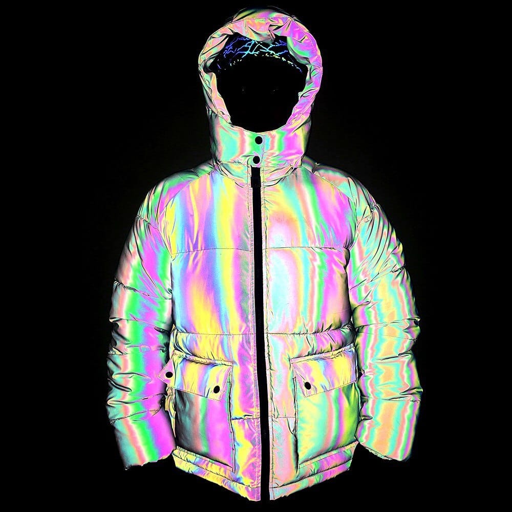 Rainbow Y2K Puffer Jacket - Colorful Y2K Fashion Outerwear for Trendy Aesthetic Outfits