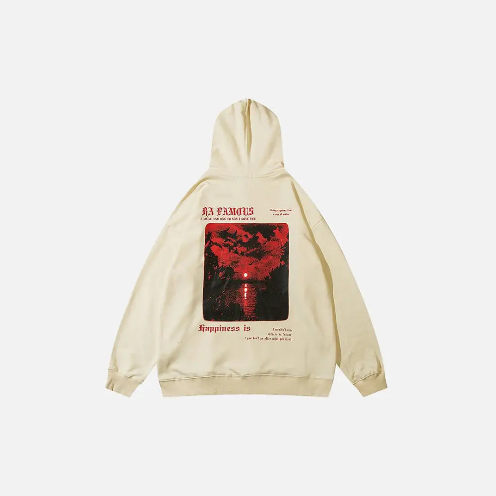 Red Moon Y2K Hoodie: Embrace Retro Aesthetic with Cozy Style and Unique Design