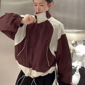 Retro 90s Windbreaker Jacket - Y2K Aesthetic Outerwear for Vintage Style Lovers