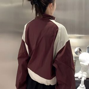 Retro 90s Windbreaker Jacket - Y2K Aesthetic Outerwear for Vintage Style Lovers