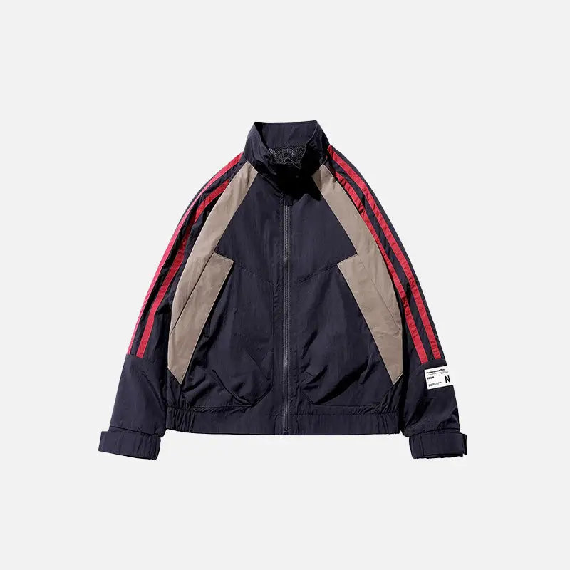 Retro Y2K Loose Sports Windbreaker Jacket for Trendy Aesthetic Outfits