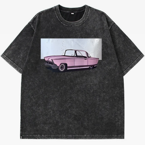 Retro Y2K Vintage Car Graphic Tee - Aesthetic Casual Top for Trendy Outfits