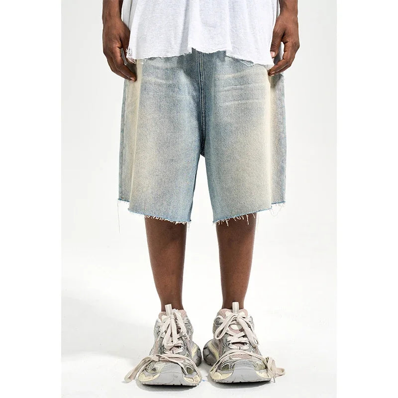 Retro Y2K Vintage Denim Jorts for a Stylish Grunge Aesthetic Look