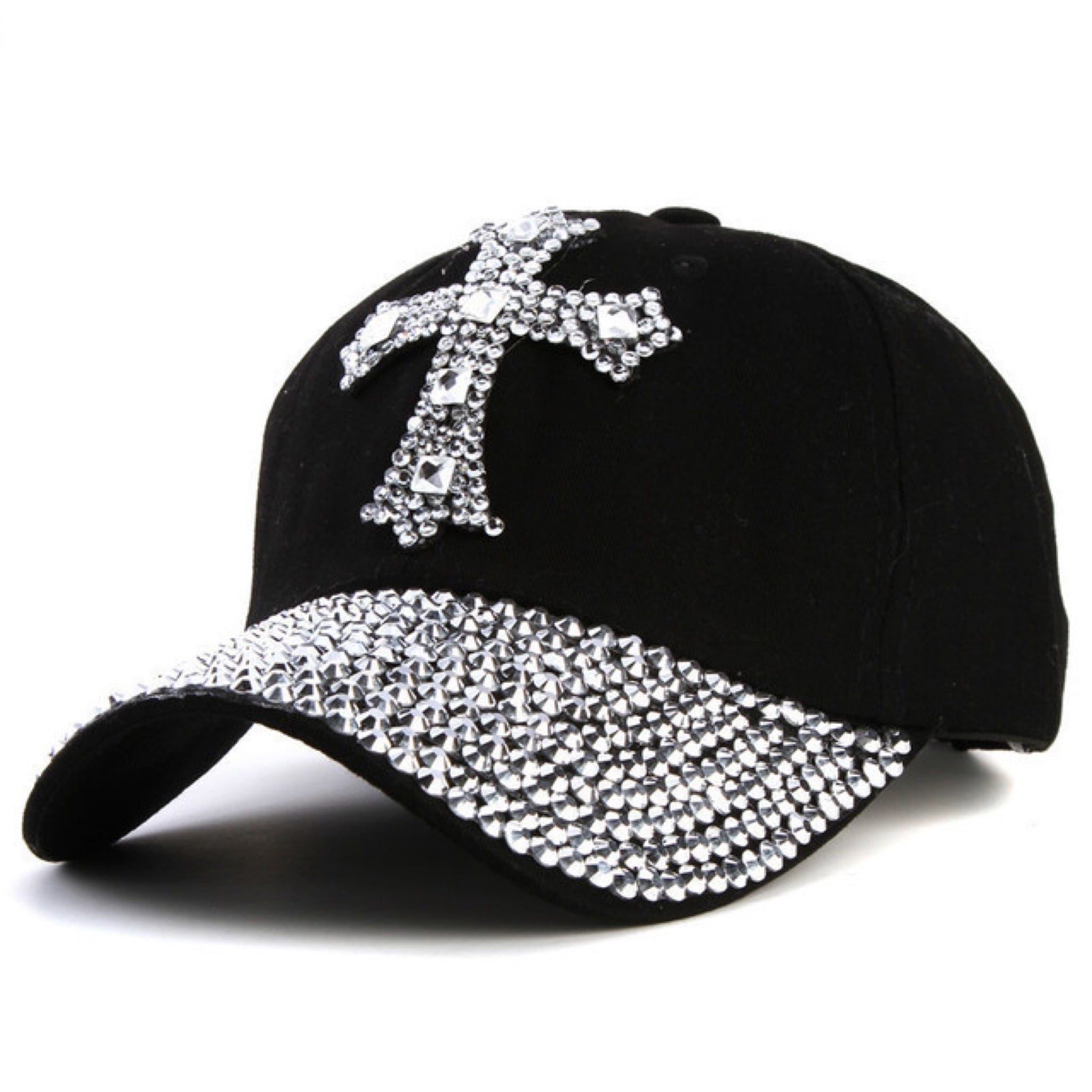 Rhinestone Cross Y2K Hat - Trendy Coquette Aesthetic Accessory for Y2K Fashion Lovers