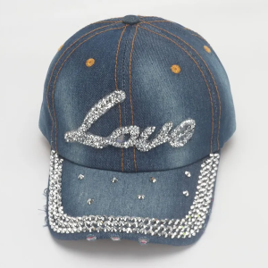 Rhinestone-Embellished Baseball Cap for Y2K Fashion and Coquette Aesthetic Styles