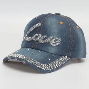 Rhinestone-Embellished Baseball Cap for Y2K Fashion and Coquette Aesthetic Styles