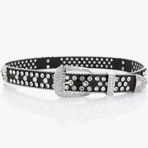 Rhinestone Skull Belt for Y2K Fashion: Edgy Grunge Aesthetic Accessory for Unique Outfits