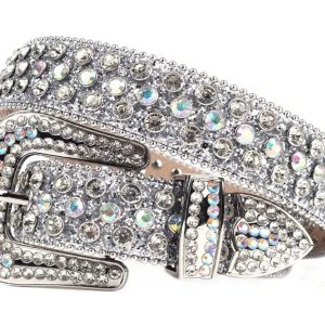 Rhinestone Y2K Silver Belt for Coquette Aesthetic and Grunge Style Outfits