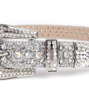 Rhinestone Y2K Silver Belt for Coquette Aesthetic and Grunge Style Outfits