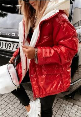 Shiny Y2K Hooded Puffer Jacket for Trendy Aesthetic Outfits and Cozy Style