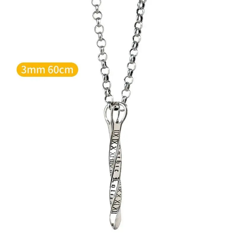 Silver Space-Time Arrow Ring Necklace - Y2K Aesthetic Jewelry for Trendy Outfits