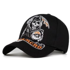 Skull Embroidery Y2K Hats for Grunge Aesthetic and Coquette Style Fashion