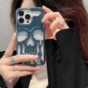 Skull Y2K Aesthetic Phone Case - Trendy Kawaii Style for Y2K Fashion Lovers