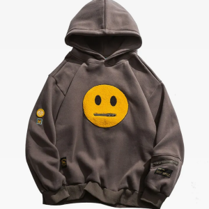 Smiley Hoodie: Y2K Aesthetic Comfy Hoodie for Cute Outfits and Grunge Style Vibes