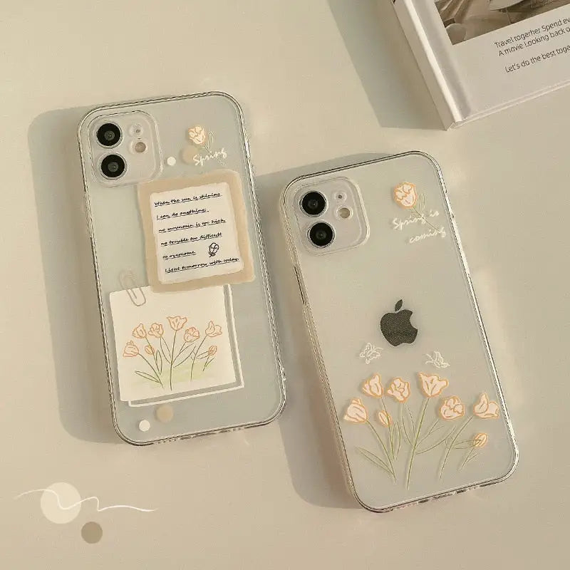 Soft Flower Y2K Aesthetic Mobile Phone Case for iPhone - Cute & Stylish Design