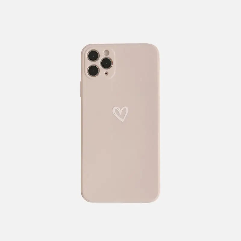 Soft Heart Y2K Aesthetic Mobile Phone Case for iPhone - Cute & Stylish Protection