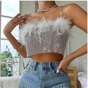 Sparkly Y2K Sequin Crop Top for Trendy Aesthetic Outfits and Night Out Looks