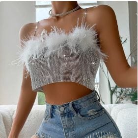 Sparkly Y2K Sequin Crop Top for Trendy Aesthetic Outfits and Night Out Looks