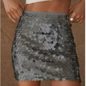 Sparkly Y2K Sequin Mini Skirt for Trendy Coquette and Grunge Aesthetic Outfits