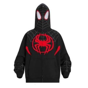 Spider Y2K Aesthetic Full Zip Hoodie - Trendy Grunge Style for Cozy Outfits