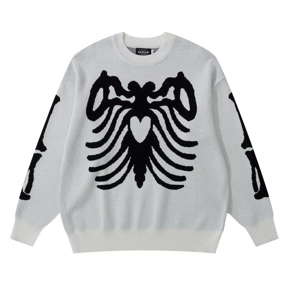 Spider Y2K Aesthetic Sweater - Cute Grunge Style Knit Top for Cozy Fall Outfits