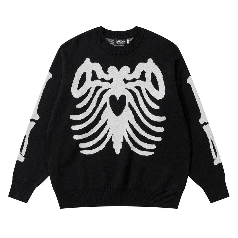 Spider Y2K Aesthetic Sweater - Cute Grunge Style Knit Top for Cozy Fall Outfits