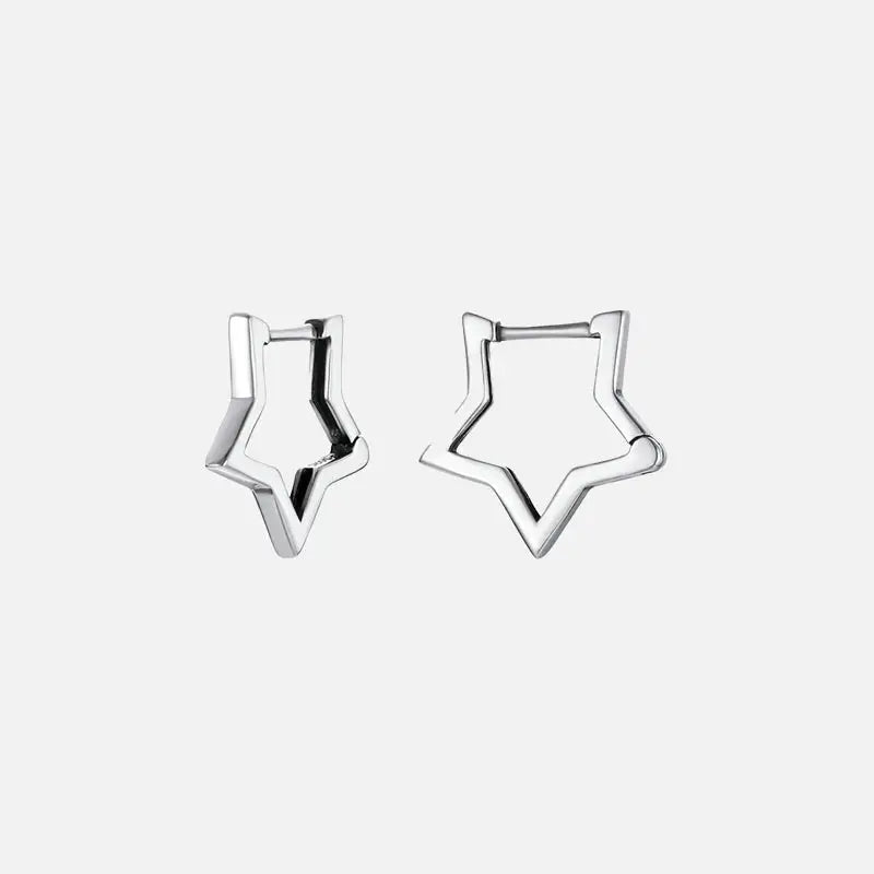 Starlike 925 Sterling Silver Y2K Earrings for Coquette and Grunge Aesthetic Styles