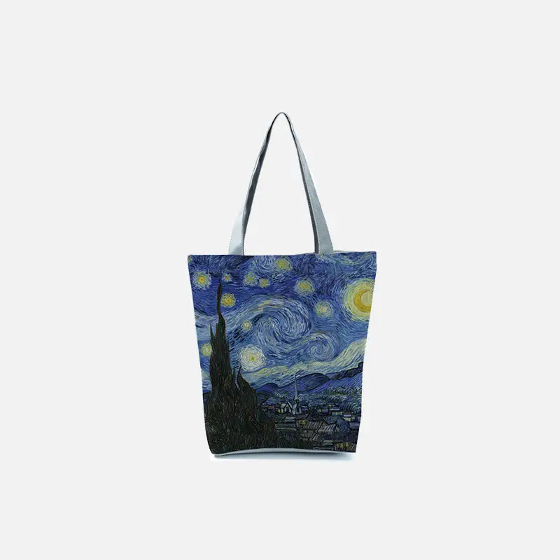 Starry Night Y2K Canvas Tote Bag - Aesthetic Fashion Statement for Every Occasion