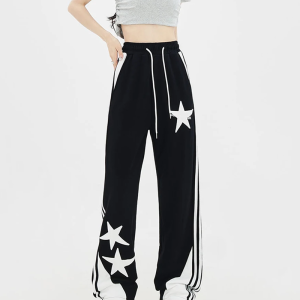 Starry Y2K Sweatpants for Comfy Aesthetic Outfits - Trendy Grunge Style Bottoms