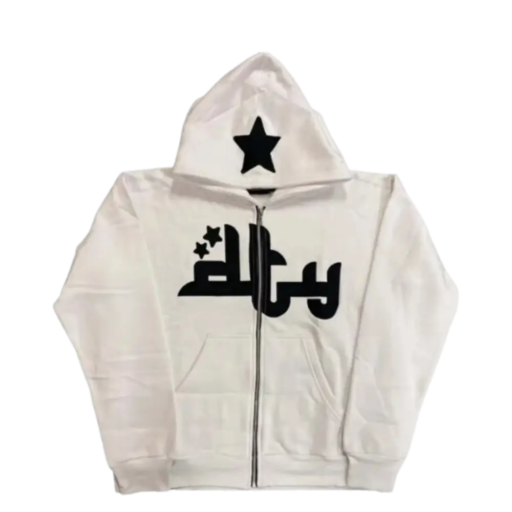 Stars Zipper Y2K Hoodie - Trendy Grunge Aesthetic Top for Y2K Fashion Lovers