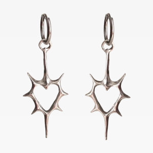 Thorn Heart Earrings - Y2K Aesthetic Jewelry for Coquette and Grunge Styles