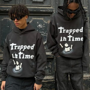 Trapped In Time Y2K Hoodie: Embrace Grunge Aesthetic with Cozy Vintage Vibes