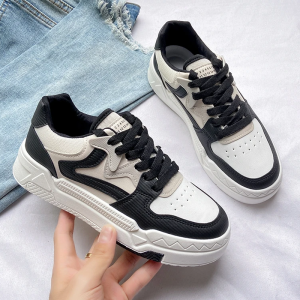 Trendy Black and White Y2K Sneakers for Women - Stylish Grunge Aesthetic Footwear