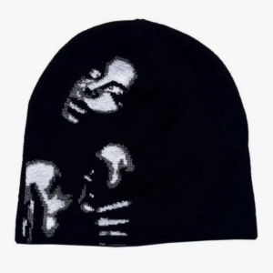 Trendy Black Y2K Beanie for Ultimate Grunge Aesthetic and Cozy Style