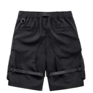 Trendy Black Y2K Cargo Shorts for Stylish Grunge Aesthetic Outfits and Casual Looks