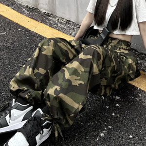 Trendy Camo Baggy Pants for Women - Y2K Aesthetic Cargo Style for Comfy Outfits