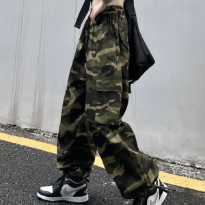 Trendy Camo Baggy Pants for Women - Y2K Aesthetic Cargo Style for Comfy Outfits