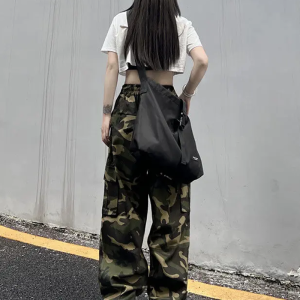 Trendy Camo Baggy Pants for Women - Y2K Aesthetic Cargo Style for Comfy Outfits