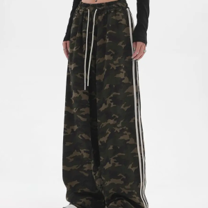 Trendy Camo Sweatpants for Women - Y2K Style Comfy Cargo Pants for Aesthetic Outfits