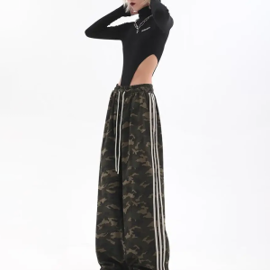 Trendy Camo Sweatpants for Women - Y2K Style Comfy Cargo Pants for Aesthetic Outfits