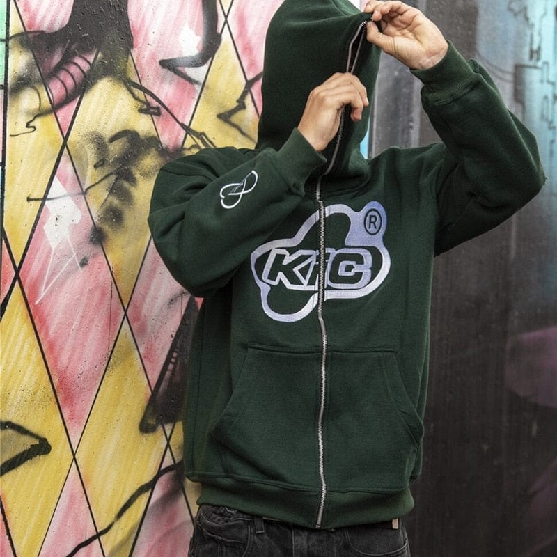 Trendy Green Y2K Hoodie for Coquette Aesthetic and Grunge Style Outfits