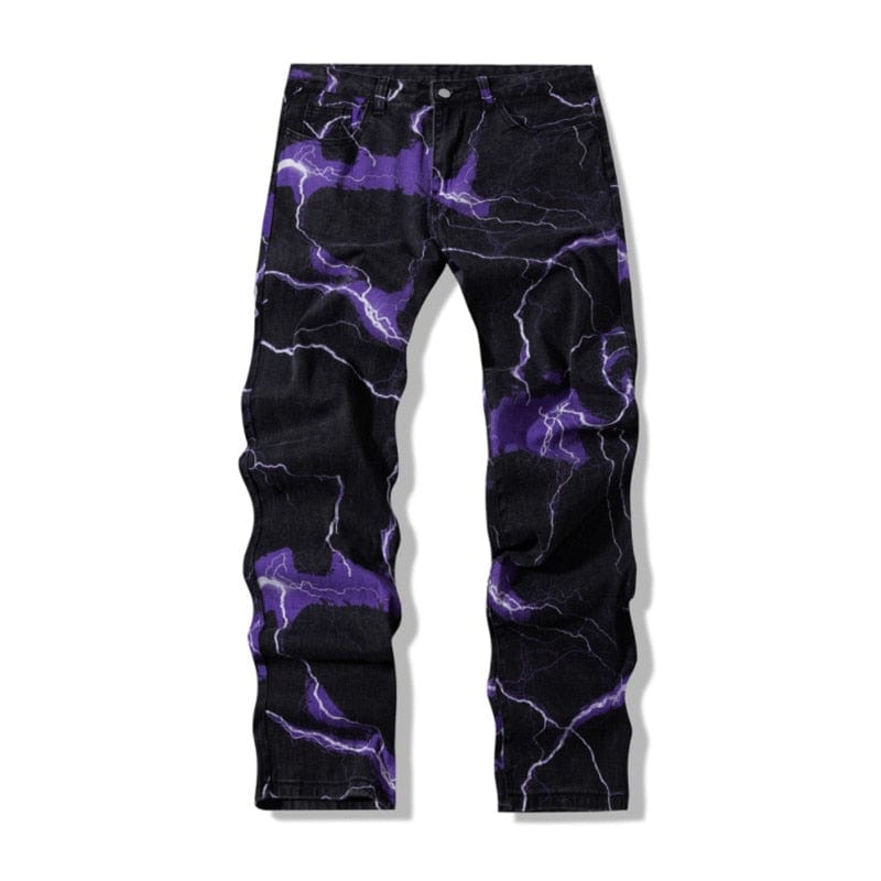 Trendy Laser Printed Y2K Jeans for a Chic Grunge Aesthetic Look