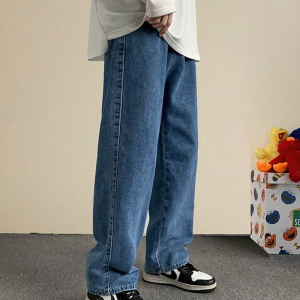 Trendy Loose Blue Jeans for Y2K Aesthetic Outfits and Comfy Everyday Style